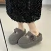 Pantufas Meias de Pelo Baotou para Mulheres, Sola Grossa Aumentadora Retrô Inverno 2025 Novas Versáteis Quentes Casuais de Algodão