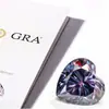 Piedras sueltas de moissanita en forma de corazón de colores en color D, rosa, amarillo, azul, rojo, gemas de moissanita accesorios para joyería al por mayor
