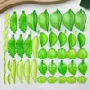 Paquete de materiales para accesorios de pendientes DIY, accesorio para el cabello de estilo antiguo, colgante de hoja con efecto plateado de color, acrílico naranja aleatorio de 50g