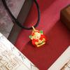 Nuevo collar de cadena de cuerda de dios de la riqueza de oro y arena de estilo chino, temperamento de nicho, colgante de marea nacional Joker, accesorios de joyería Yiwu al por mayor
