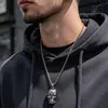 1 Collar Colgante de Moda Elegante con Forma de Cabeza de Calavera Hip-Hop para Hombre, Adecuado para el Uso Diario en la Calle