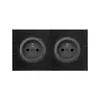 Serie de trefilado de aluminio L77 transfronteriza Interruptor de reinicio Punto Negro Panel de enchufe de Hong Kong británico Instalación empotrada estándar británico