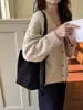 Bolso Tote de Hombro Cruzado para Mujer Estilo Coreano Ins Nicho Versátil Gamuza Retro Estampado de Leopardo Bolso Cubo Bolso de Madre