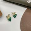 Aguja de Plata 925 Retro Estilo Hong Kong Lazo Amor Aretes Moda Mujer Cool Sencillo Clip de Lava para la Oreja 358