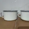 Caneca Esmaltada Retrô Nostálgica Antiga Tigela para Macarrão Instantâneo com Tampa Tamanho Grande Caneca para Fast Food Quarto de Estudante Caixa Bento Conveniente Caneca de Chá Caneca de Arroz