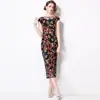 Vestido Bodycon Modificado Cheongsam Retro de Diseñador Transfronterizo Ajustado Favorecedor a la Figura Falda de Cola de Pez Falda de Longitud Media