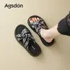 Pantuflas Augu Shiden Negras de Suela Gruesa para Mujer 2026 Nuevas de Verano Casuales que Aumentan la Altura Sandalias Cómodas de Suela Suave
