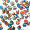 Cabochão Oval de Pedra Shoushan Cor Cobre Dourado 3~20mm com Base Plana para Anel Série de Cores Dunhuang para Decoração de Anel DIY