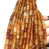 Nueva piedra natural de 6 x 10 mm, bambú, cristal púrpura, ágata roja, suelta, hecha a mano, pulsera, collar, accesorios de joyería