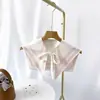 Lenço de ombro xale externo lenço de pescoço feminino fino proteção para o pescoço gola de boneca gola falsa decoração primavera outono verão