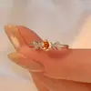 Anel de Prata Pura Colorida com Design de Galho e Folha, 50 Pontos de Moissanita para Mulheres, Anel de Diamante para Presente de Casamento, Atacado e Dropshipping Transfronteiriço