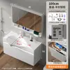 Gabinete de Aluminio tipo Panal para Baño de 40 cm de Ancho con Lavabo Grande Cerámico Integrado para Baños Pequeños, Lavabo con Borde Ultra Delgado