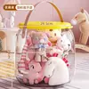Taburete de Almacenamiento Extra Grande con Contenedor para Peluches, Caja de Almacenamiento para Sentarse, Almacenamiento Transparente para Muñecas para Niños