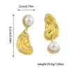 Pendientes de Perla Exagerados Incrustados con Diamantes Europeos y Americanos, Pendientes de Moda y Versátiles Transfronterizos, Pendientes Elegantes, Sensación de Lujo Ligero y Gama Alta para Mujeres