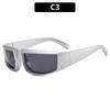 Europa y Estados Unidos 2022 nuevas gafas de sol deportivas de equitación Y2K gafas de sol de discoteca de hip-hop plateadas futuristas gafas transfronterizas