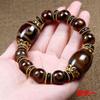 Xizang Wen Play Cuentas de Buda Ojo del Cielo Estilo Étnico Tres Nueve Ojos Pulsera de Cuentas del Cielo Ágata Calcedonia para Hombres y Mujeres Pulsera de Jade al por Mayor