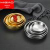 Prato de aço inoxidável 304 de camada dupla prato redondo de camada dupla disco dourado prato estilo coreano prato de tempero prato de picles prato para mergulhar em água