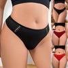 Ropa interior para mujer de talla grande semi-nueva transfronteriza, ligera y delgada, hueco con lazo en la cintura media, cómoda, transpirable y no constrictora, combinación multicolor