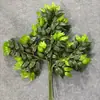 Folhas de banyan plástico atacado para paisagismo interno e externo, galhos artificiais, folhas verdes para decoração de jardim