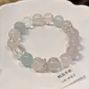 Pulseira de Cristal Natural Duobao para Mulheres, Alta Qualidade, Contas de Cristal Doces e Delicadas, Joia de Mão em Água-Marinha Transparente, Estilo em Alta