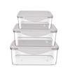 Caja de Conservación Rectangular PET de Alta Transparencia Caja de Almacenamiento Sellada para Comida, Verduras y Frutas de Cocina Caja Congeladora Le Buckle