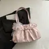 Bolsa feminina simples de grande capacidade 2026 nova moda bolsa de ombro para o dia a dia bolsa de mão de alta qualidade bolsa tote plissada