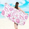 Toalla de playa de microfibra con diseño de conchas y estrellas de mar transfronteriza de Amazon, toalla de baño para natación al aire libre en la playa, absorbente, de secado rápido, portátil