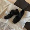 Versión de Piel de Oveja~Zapatos de Ballet de Punta Cuadrada para Mujer, Zapatos Mary Jane con Tira Cruzada y Nariz de Cerdo, Zapatos de Salón Retro Poco Profundos con Tacón Grueso