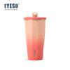 Caneca de Café Tyeso Degradê com Palito de Losango Copo Térmico de Aparência Sofisticada Portátil Simples para Água