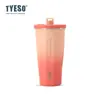 Tyeso Nueva Taishuo Taza de Café Taza Térmica con Popote en Forma de Diamante Taza de Agua para Niñas de Apariencia Elegante Gran Capacidad Taza para Coche