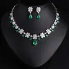 Joyería estilo europeo y americano venta caliente transfronteriza conjunto de joyería de novia de lujo cobre incrustado circón 3A collar para mujer diseño de nicho sentido