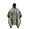 Capa de chuva poncho 3 em 1 de PVC multifuncional para viagens ao ar livre, poncho com capuz para montanhismo, capa de chuva tipo toldo atacado