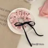 Laço de Bolinhas Rosa Elástico Grande para Cabelo de Mulheres Alta Elasticidade Elástico de Rabo de Cavalo Corda de Cabelo Elegante Acessório de Cabelo