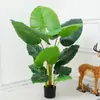 Maceta de planta verde artificial Decoración de plátano de planta artificial nórdica hoja de tortuga estilo ins sala de estar decoración interior grande
