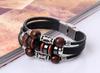 Joyería Punk Venta Directa Pulsera de Cuero con Cuentas Pulsera Retro Venta al por Mayor Pulsera Japonesa y Coreana Pulsera de Cuero de Vaca para Hombres y Mujeres