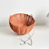 Cesta de Flores de Vime Rattan Tecida à Mão Cesta Suspensa Vaso de Flores Decoração de Plantio de Flores para Varanda Pendurar na Parede Vaso de Flores para Plantas Verdes