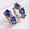 Los Pendientes de Circonita Azul Klein Nuevos Más Vendidos del Mundo, Pendientes Elegantes Europeos y Americanos para Dama E2306