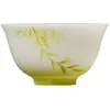 Juego de Té de Porcelana Hielo Jade Mojing, Taza de Maestro, Juego de Té Kung Fu para el Hogar, Taza de Degustación Pintada a Mano con Rama de Sauce