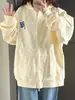 Chamarra sudadera de estilo casual para mujer, corte holgado para otoño e invierno, talla petite, nuevo cárdigan con capucha popular 2026 para primavera y otoño