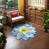 Alfombra de Dormitorio con Forma Especial de Loto Estéreo 3D Felpudo de Baño Terciopelo de Cristal Alfombrilla Absorbente Antideslizante para Lavabo de Baño