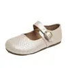 Sapatos Mary Jane Estilo Francês Cor Champagne para Mulheres, Novo Modelo Primavera 2026, Adequados para Combinar com Vestidos, Mocassins Planos Macios