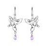 Pendientes de mariposa geométricos con diamantes y alfiler de plata 925 para mujer, diseño de metal con hebilla para la oreja, estilo dulce y moderno, accesorios para las orejas.