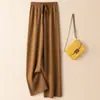 Pantalones de punto anchos, de tiro alto, fluidos, nuevos 2026, versátiles para mujer, adecuados para primavera, otoño e invierno, suaves y cómodos, pantalones casuales de pierna recta