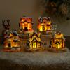 Transfronteiriça Novo Natal Decorativo Resina Luminosa Casa Pequena Micro Paisagem Estilo Europeu Enfeites Natal Criativo Presentes de Natal