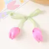 Tulipán Lazo Flor en Capullo Flor de Tela DIY Accesorios para Ropa Accesorios de Joyería Decoración Estéreo Fresca Pequeña