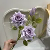 Mujer Hermosa de 3 Cabezas Esquina de Rosa Boda Rosa Decoración del Hogar Flores Artificiales Estilo Europeo Retro Flores de Seda de Simulación