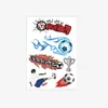 Pegatina de cara con texto de llama de trofeo de la Copa del Mundo, tatuaje adhesivo impermeable decorativo que realza el ambiente
