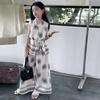 Traje de chaleco estampado estilo étnico para niñas y pantalones de pierna ancha Verano 2025 Nuevo Estilo Vacacional para Niños Pantalones Casuales Delgados