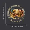 Adesivo do 250º Aniversário Americano Transparente UV para Vidro de Janela de Carro Decalque Bandeira Águia Adesivo de Carro para Comércio Exterior 1776-2026