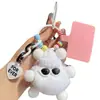 Lindo Colgante Llavero de Coche de Briquetas de Piel Sintética de Conejo Rex Muñeco de Peluche Popular Exquisito Colgante para Mochila Escolar Regalo